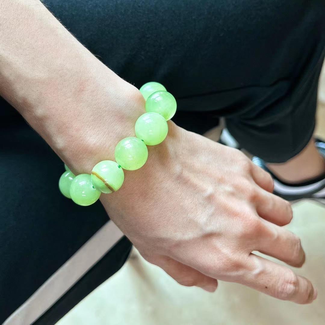 Retro Large Particle Sunshine Rose Green Milk Cover Green Bracelet Bracelet Female Atmosphere Niche Retro