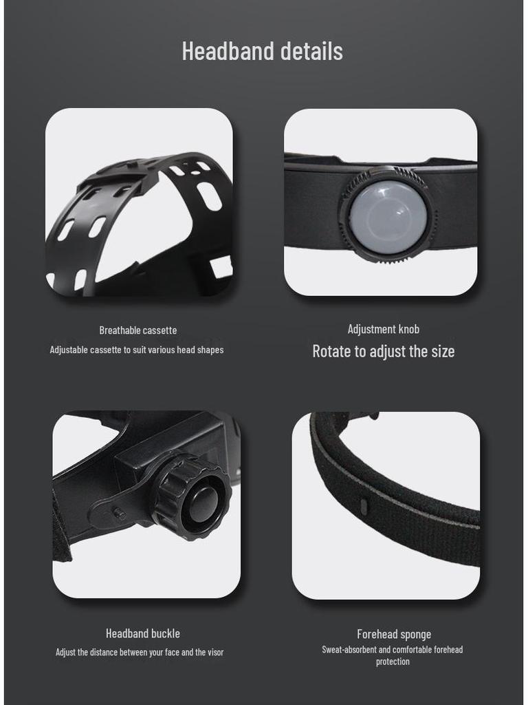 Selbstabdunkelnder Solar-Schweißhelm mit verstellbarer Kopfhalterung für Argon-Lichtbogenschweißen