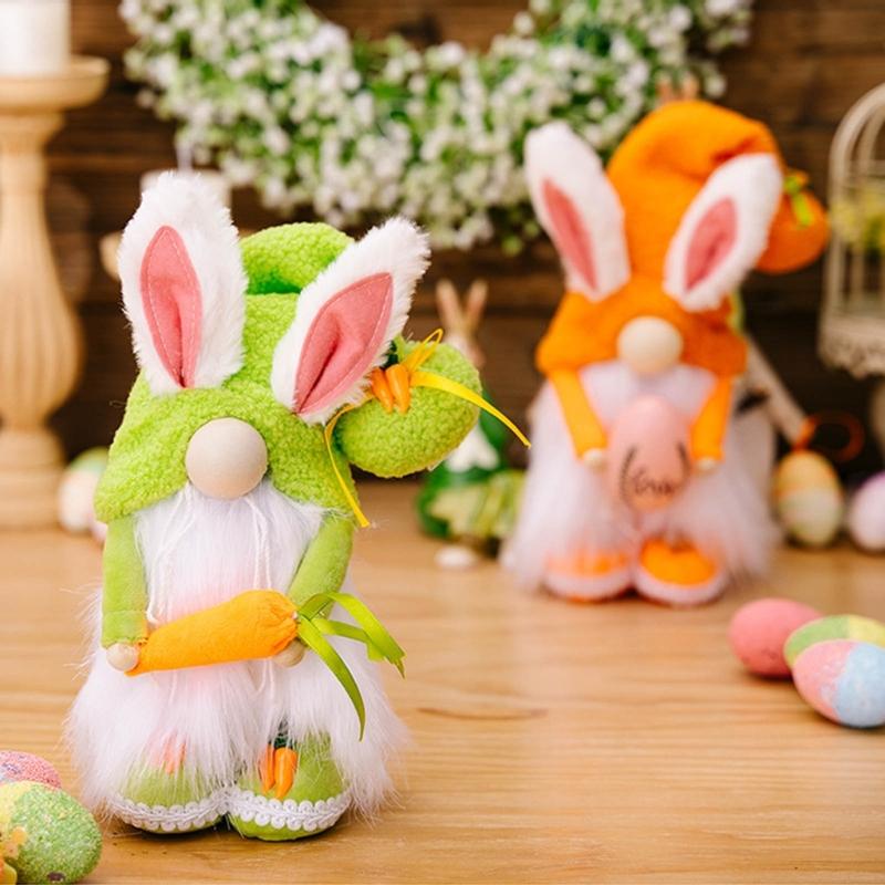 Easters Rabbit Ears Gnome Face less Doll Easters Desk Decorations Rabbit Plushes Dwarfs Toy Home Ornament Happy Easters