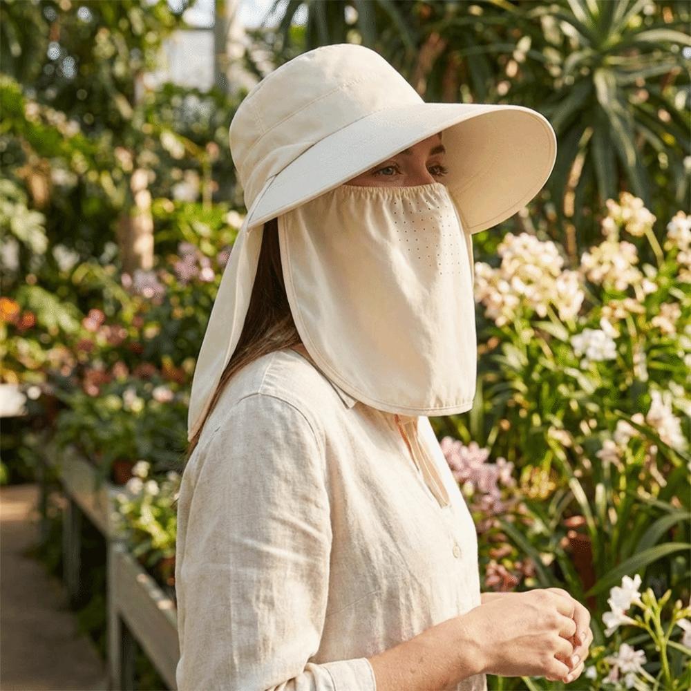 Adjustable Sunshade Shawl Cap Face Cover Neck Protection Cap Portable Picking Tea Hat Travel