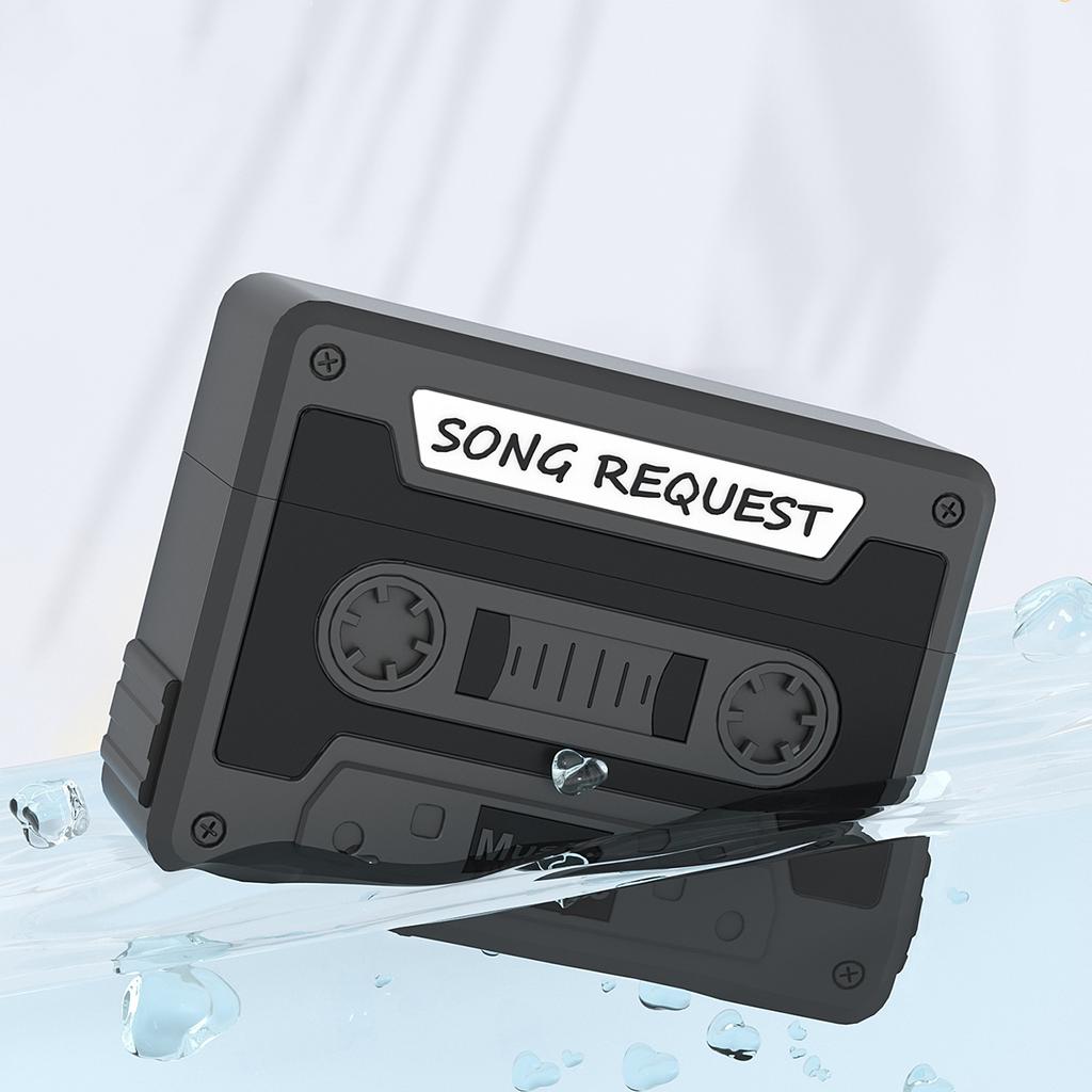 For Apple AirPods Pro 2/AirPods Pro Case Cassette Tape Design Portable Liquid Silicone Earbuds Cover with Strap