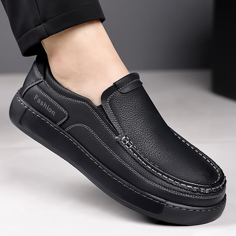 

Новая мужская повседневная обувь из натуральной кожи ручной работы, дизайн кроссовок, мужская дышащая кожаная обувь, мужские уличные кроссовки 44 чёрный