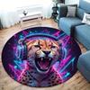 Animals Love Music Round Area Rug,Carpet Rug for Living Room Bedroom Sofa Playroom Decor,Non-slip Floor Mat
