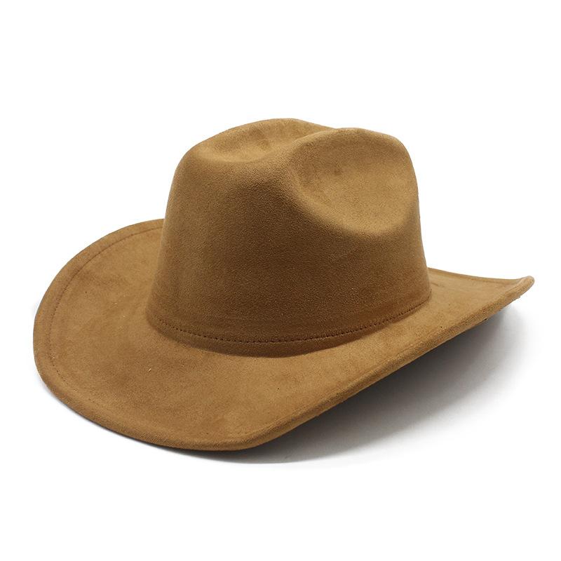 British Suede Light Plate Elegant Knight Felt Western Cowboy Hat for Ladies