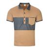 Neues lässiges Herren-POLO-Shirt Taschen Knöpfe lange Knopfleiste Kragen gestreift passende Farbe Naht T-Shirt Oberteile