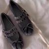 Fashion Flat Shoes for Women Spring Autumn 2025 New Suede Bow Square Ballet Shoes for Women Mary Jane Shoes Retro Plus Size 42 43