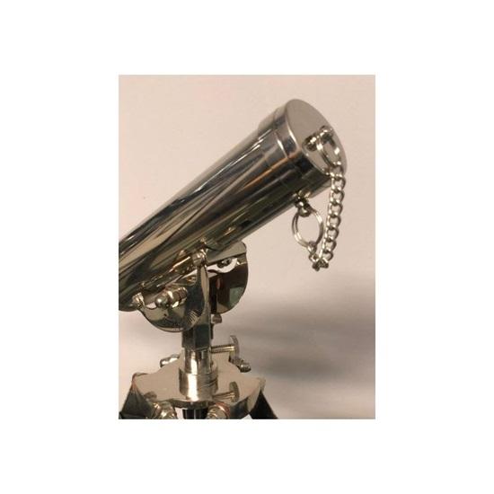 Brass Double Barrel Telescope with 34 cm Wooden Tripod Stand – Nickel Finish