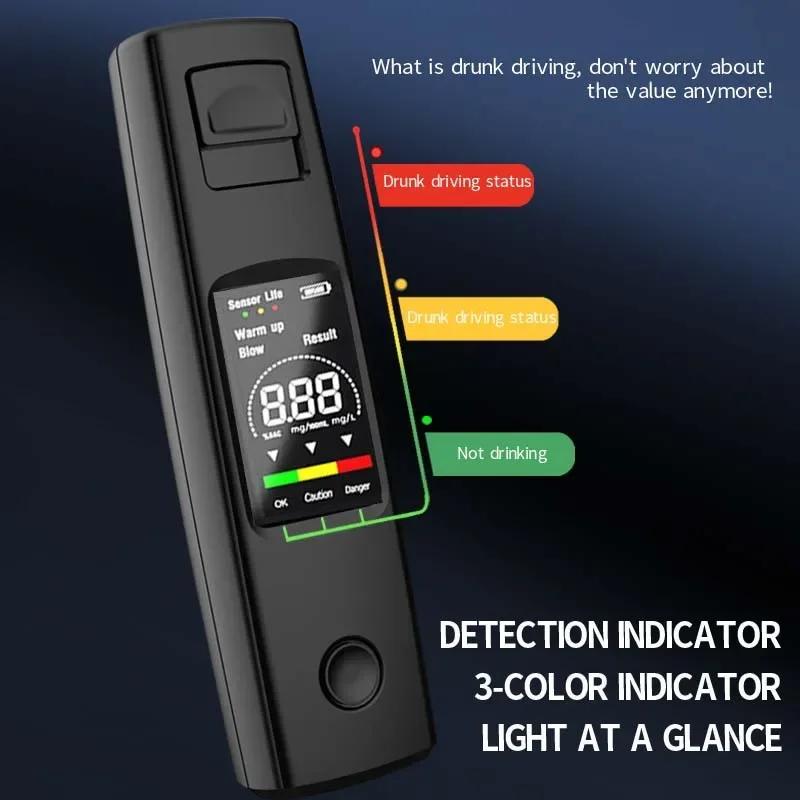 Digital Alcohol Detector Breathalyzer Alcohol Tester Professional Police LCD Display Drunk Driving Test Portable Breathalyzer
