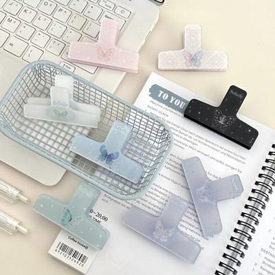 Creative Kawaii Scrapbook Clips American Y2K Style Butterfly Star Non-sticky Memo Pad Clip Lovely Snack Seal Binder Clip Student
