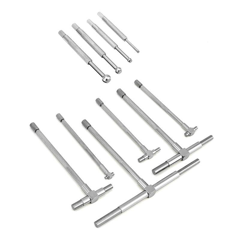 Teleskop-Innenmessgerät-Set aus Edelstahl - 1/8 bis 1/2 Zoll Messbereich und T-Bohrungslehre Teleskopmessgerät 6 Stück 5/16 bis 6 Zoll, langlebig