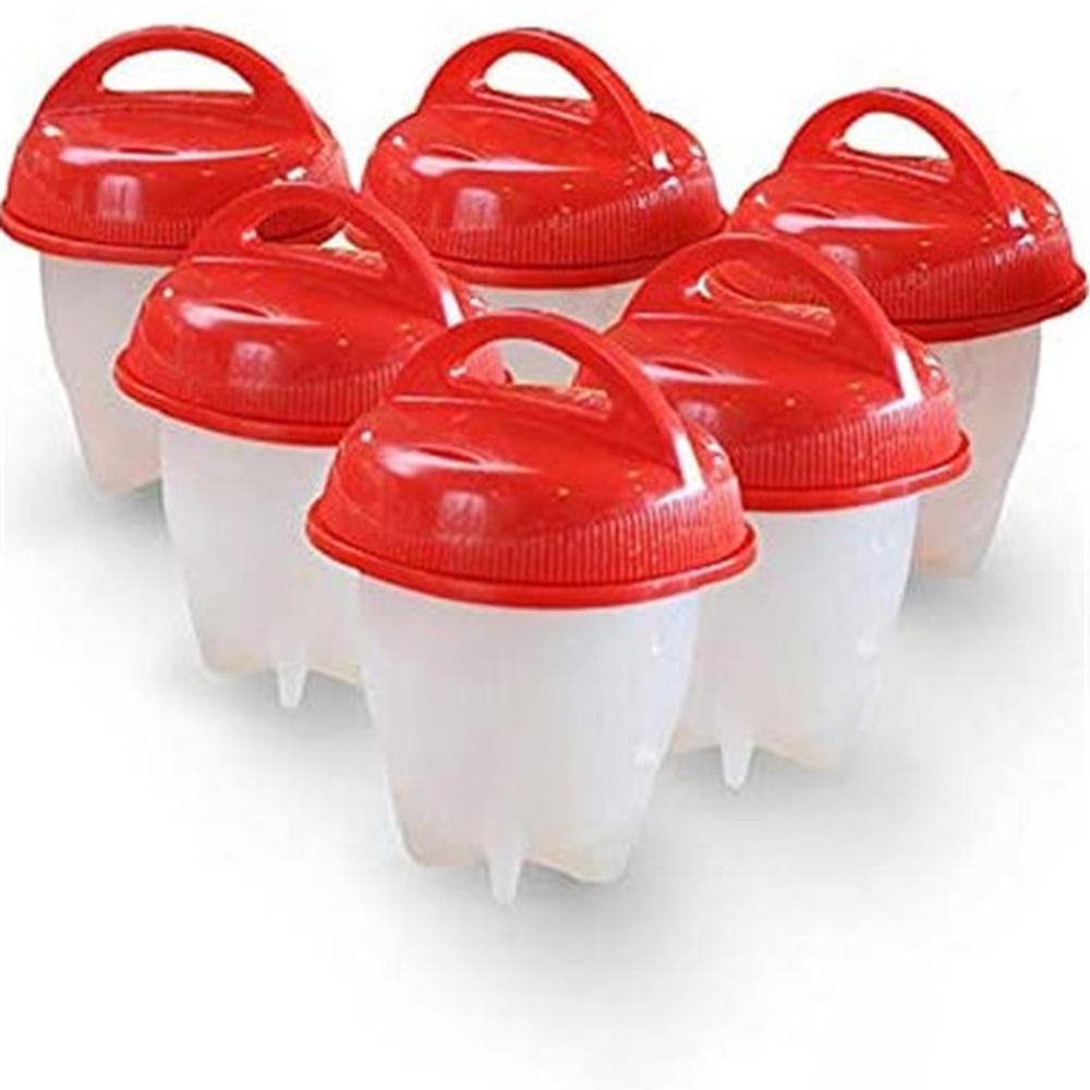 

Набор из шести термостойких силиконовых формочек для яиц, кухонный гаджет, необходимый для идеальных вареных яиц красный