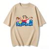Crayon Shinchan Cute Cartoon T Shirt Couple Clothes Family Matching Tee Summer Casual Short Sleeve Cotton Top Fashion Streetwear
