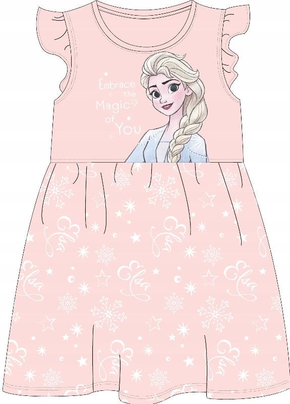 Frozen elsa kraina lodu sukienka letnia bawełna falbanki róż 128 d081k