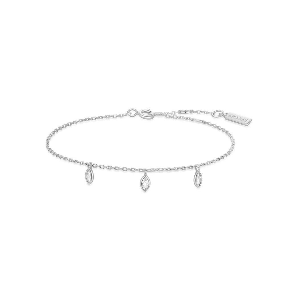 Silver Sparkling Triple Station 925 Silver Bracelet B066-02H
