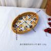 Rattan Fruit Plate Fruit Basket Oval Hand-woven Shell Tray Household Living Room Snack Desktop Storage Trays Home Decoration