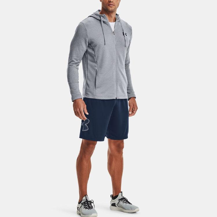 Under Armour Logo Print Training Shorts Men Bottoms Navy-Blue 1306443-409