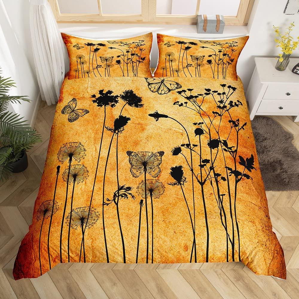 

Комплект постельного белья с разноцветными одуванчиками из 3 предметов для декора детской и взрослой комнаты, одеяло с изображением летающих животных и растений, современное постельное белье в стиле бохо EU Single(135x200cm)