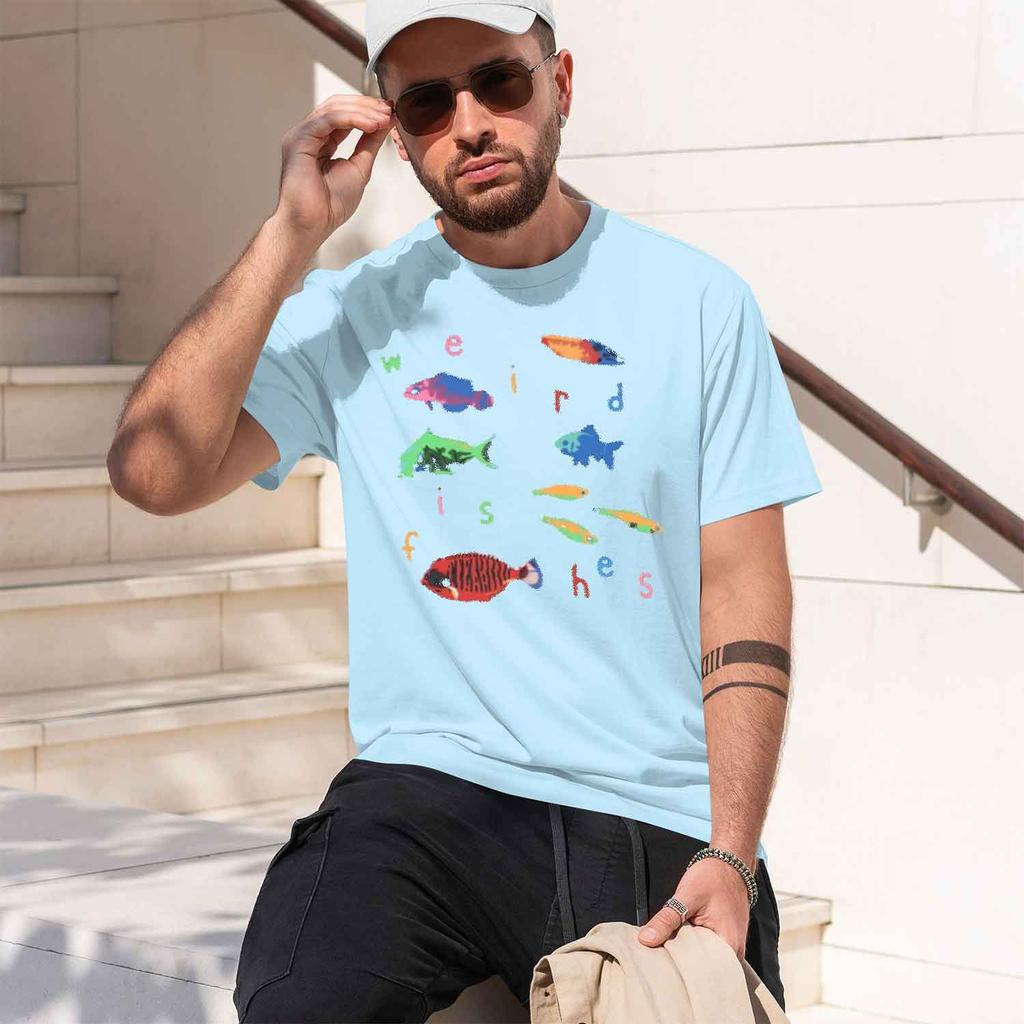 Weird Fishes Graph Tee Unisex Unisex Casual Funny Fish Tshirt Retro Washed Short Sve Round Ne T Shirt D Streetwear 2026 New Model S