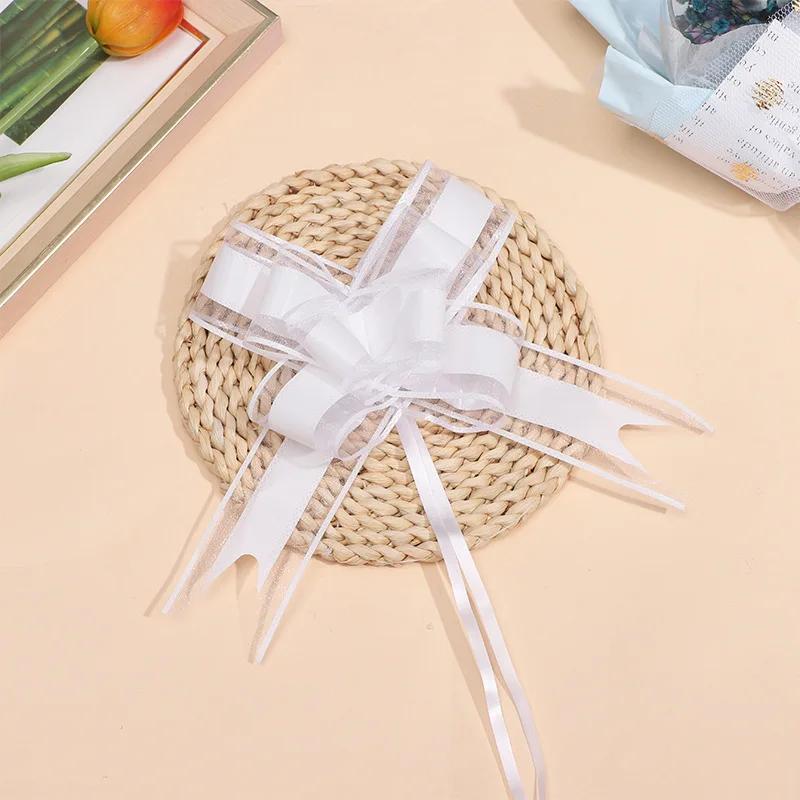 10pcs 5cm Beautiful Pull Bow Ribbon Gift Packing flower bow Bowknot Party Wedding Car Room Decoration Party DIY WED RIBBON