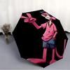 1pc Pink Panther Automatic Umbrella   8 Rib Portable Folding Black Iron Frame for Outdoor, Beach, Travel, Beach Umbrella 177