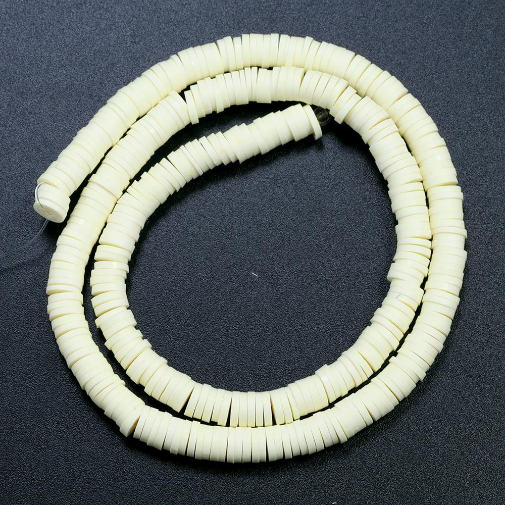 1 Strang 6mm Mehrfarbige Polymer Clay Perlen Flach Rund Handgemacht Lose Abstandene Perlen Für Schmuckherstellung DIY Armband Ohrringe Basteln