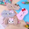 Cute Cartoon Sleeping Eye Mask For Travel Eyeshade Night Breathable Blindfold Slaapmasker Girl'S Heart Plush Kids Gift