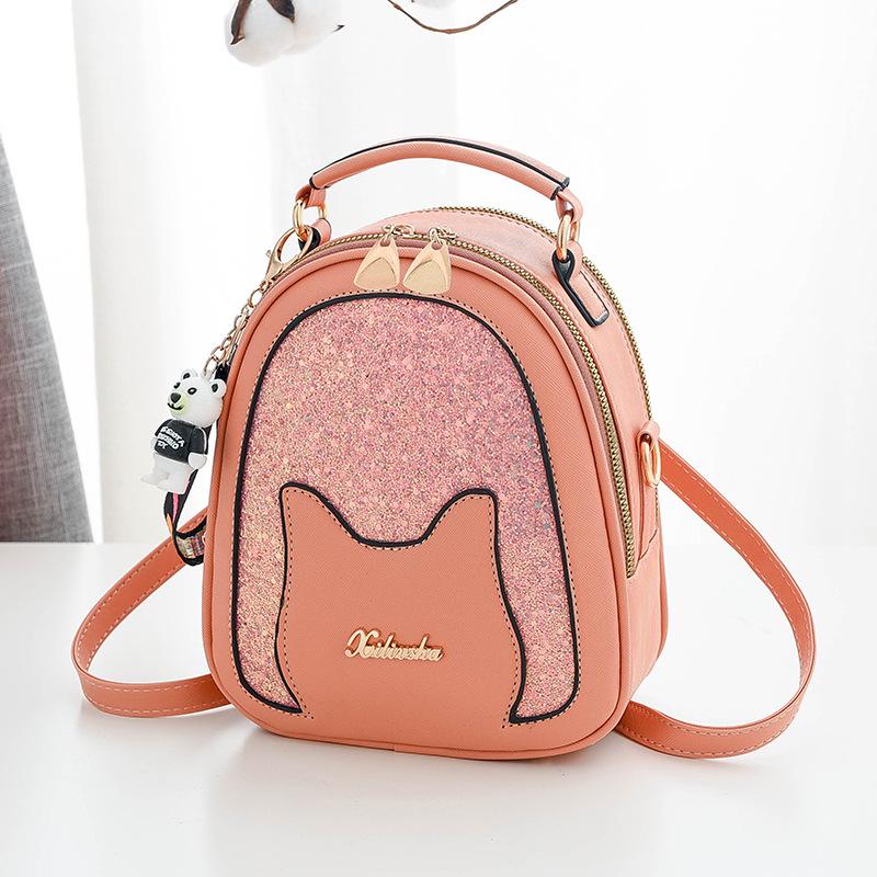 Trendy Fashionable Sequins Women's Backpack Cute One-Shoulder Crossbody Multifunctional Small Bag