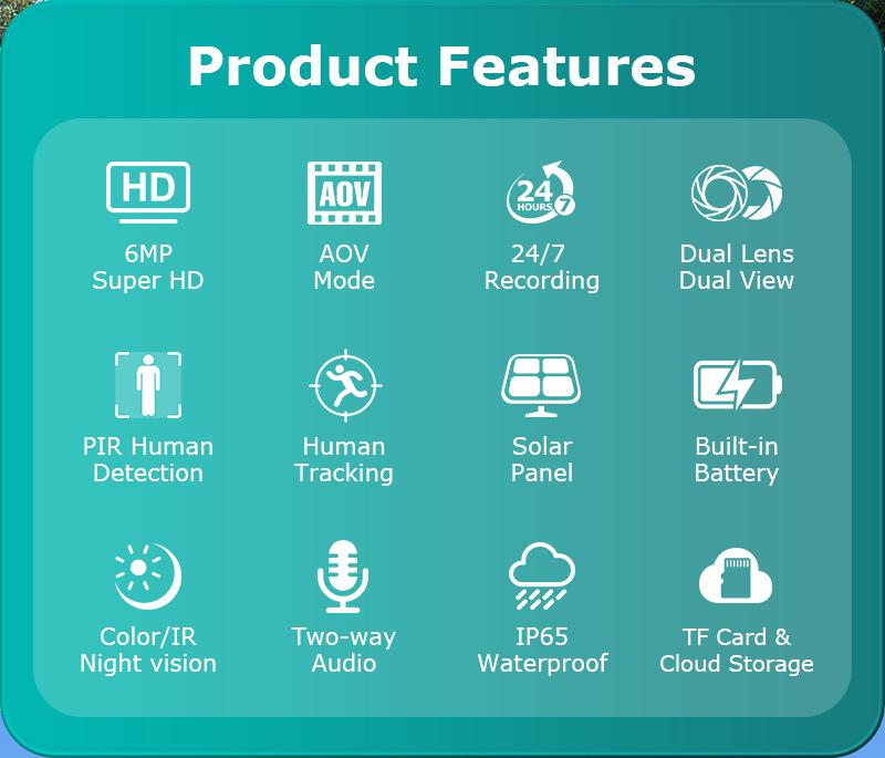 AOV Solar 4G Low-Power Camera with 24/7 Full-Color Night Vision & Extended Recording