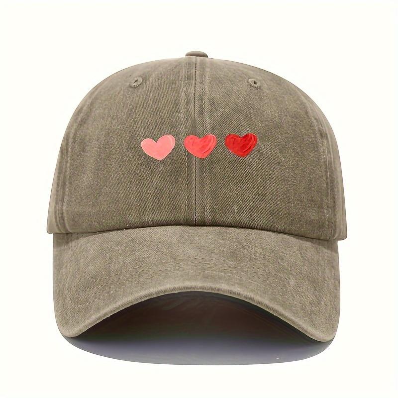 Valentinstag Liebesmotiv Baseballkappe Retro Leichte Waschbare Kappe Verstellbare Damen Sonnenhut
