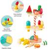 Wooden Ice Cream Counter Playset for Toddler Toys,  Montessori Pretend Play Food Toys Kitchen Accessories Early Learning AidsFMX