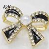 Versatile Alloy Ear Studs 1 Pair Sparkly Rhinestone Bow Knot Stud Earrings for Women, Faux Pearl Minimalist Ribbon Earrings, Statement Cubic Zirconia