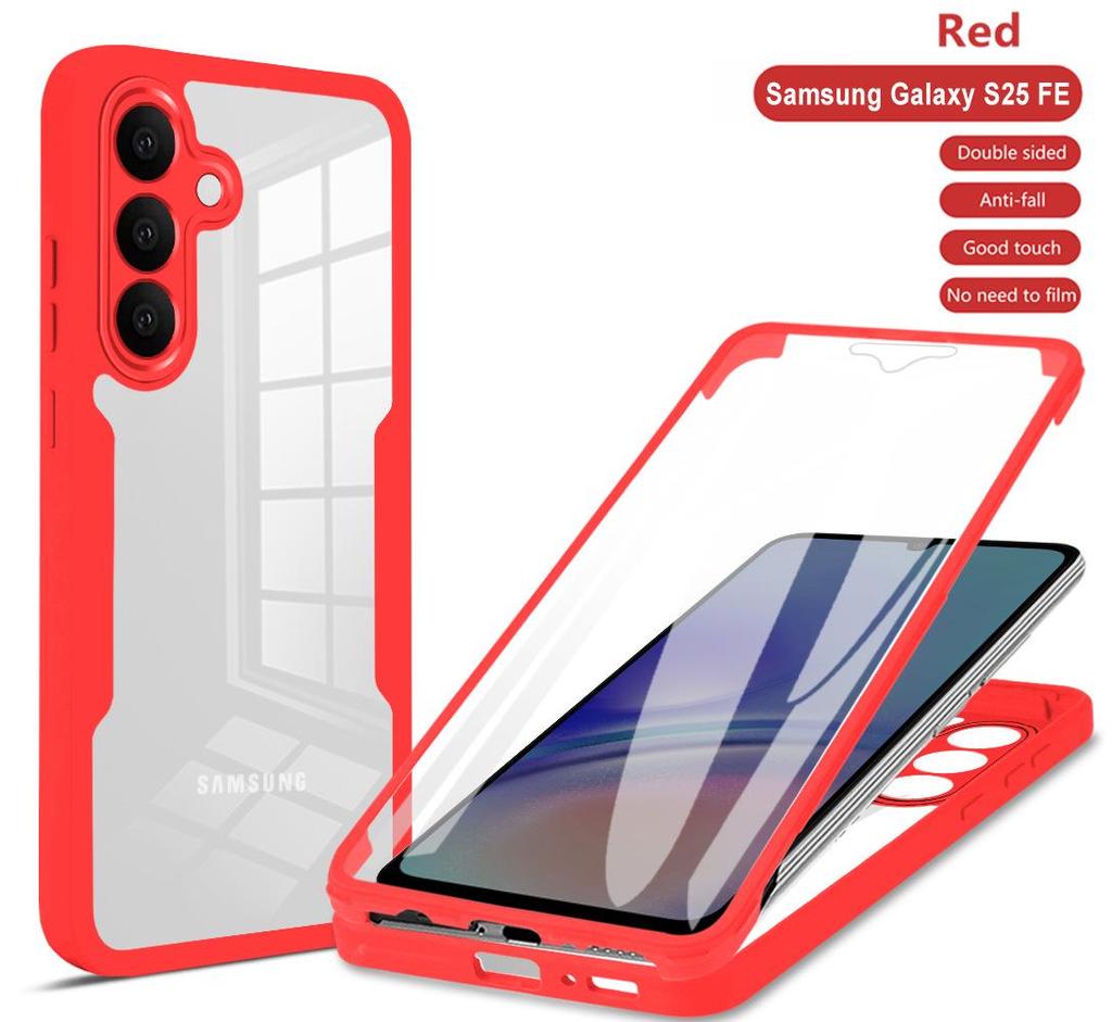 Samsung S25FE Qicai 360° Full Coverage Transparent Case & Film | S26 Plus Drop Protection