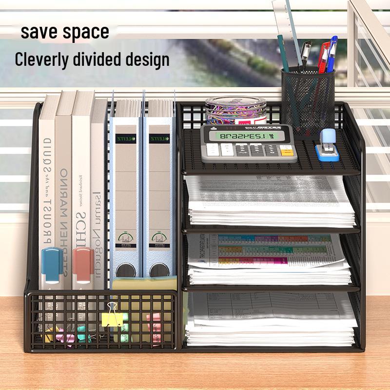 Multi-Layer Desk Organizer for Office Supplies and File Storage