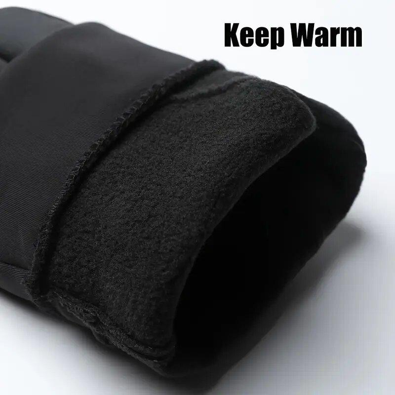 Winter Warm Gloves Flip Over Expose Two Fingers Gloves Waterproof Windproof Touch Screen Gloves Cycling Ski Fishing Gloves