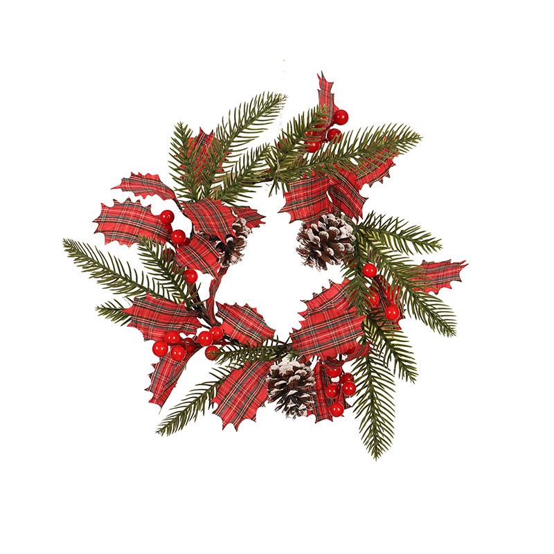 New Pinecone Red Berry Christmas Wreath - Festive Wall & Door Hanging Decoration