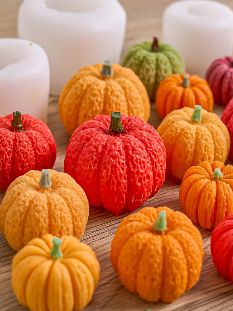 3D Pumpkin Candle Halloween Ornaments Silicone Mold DIY Scented Candle Making Tools Plaster Resin Chocolate Molds Home Decor