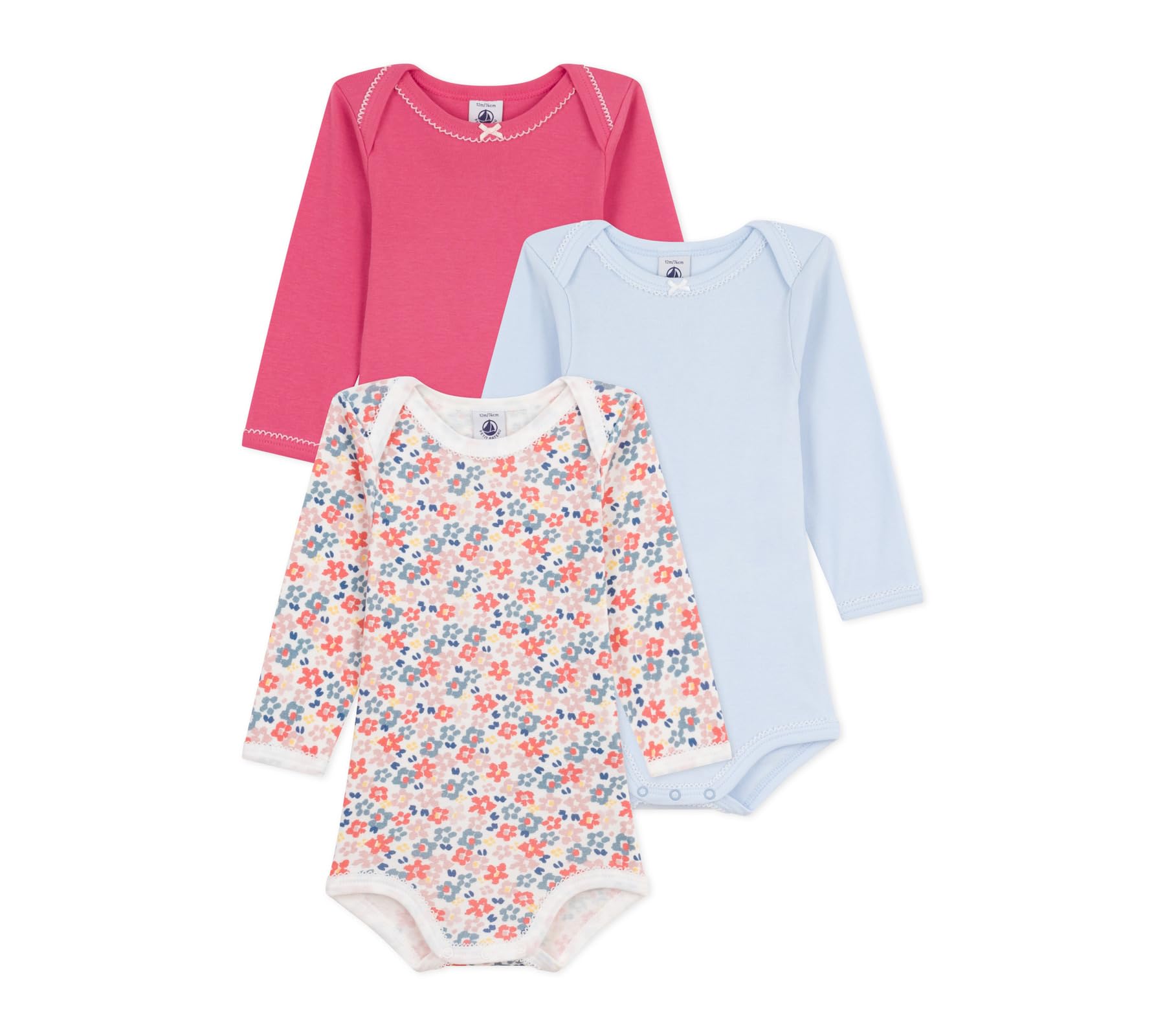 

Petit Bateau Long Sleeve Bodysuit Set A0E96 Multicolor 18 81cm (3-Piece Set) 1, Months,
