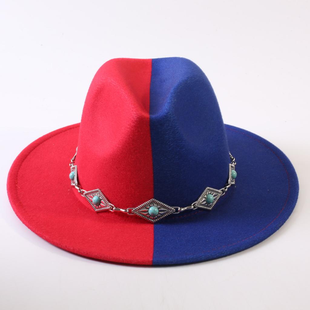 Popular European and American Classic Double-color Wide-brimmed Top Hat Men's and Women's Fashion OL Style Cowboy Hat Jazz Hat