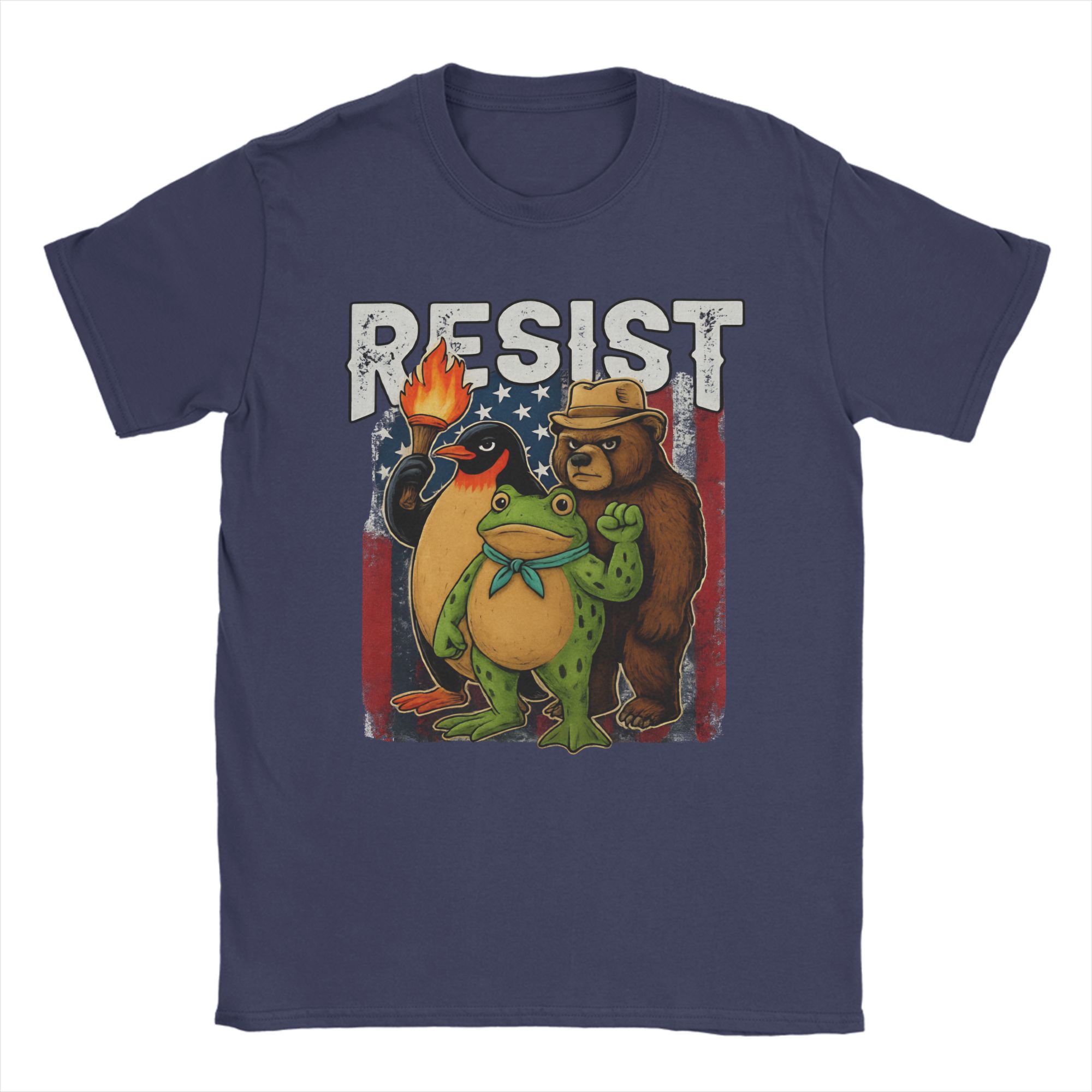 

Cool Resist-Frog T-Shirt Men Round Neck 100% Cotton T Shirts Short Sleeve Tees Gift Idea Clothes 4XL