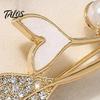 Alloy Brooch for Women Pearl Fishtail Pin, Strong Buckle Design, Sturdy Electroplated Fashion Accessory Finish Brooch, Marine Style Coats Shirts Bags