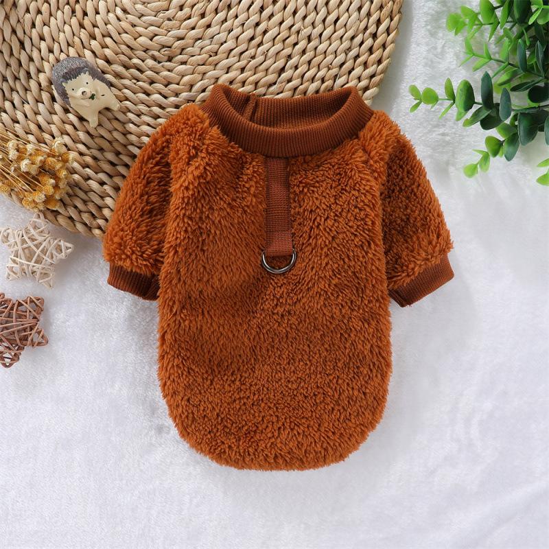 Thick Fleece Two-Legged Pet Clothes for Autumn/Winter - Leashable, Hoodless
