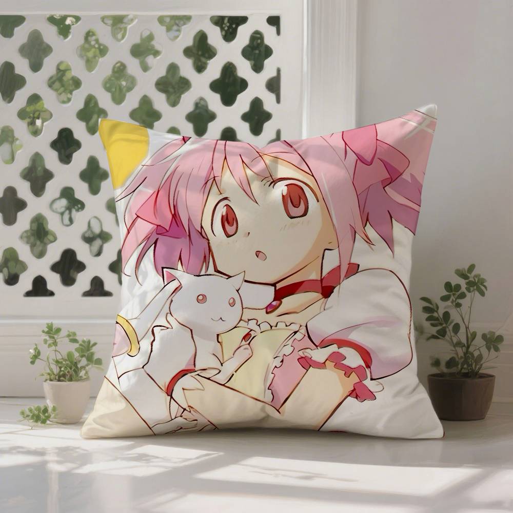 

Аниме M-Madoka M-Magica Наволочка Антипылевой клещ Наволочка Невидимая молния Шелковистый короткий плюш Чехол для диванной подушки 12x12Inch