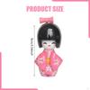 Figura Decorativa Japonesa de 9 cm, Estilo Kabuki, de Madera para Mesa o Oficina.