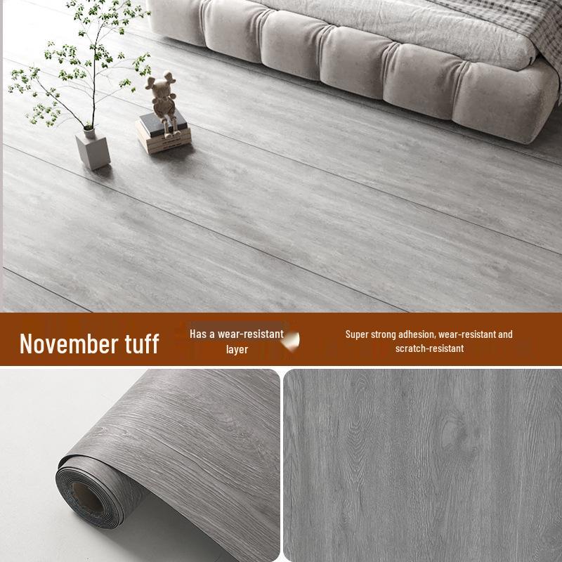 Thickened Waterproof Wood Grain Non-Slip Floor Sticker: Durable, Self-Adhesive Decoration for Living Room