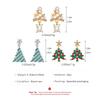 Glitter Rhinestone Stud Earring For Women Creative Christmas Tree Shaped Dangle Earring Exquisite Jewelry Accessory Xmas Gifts