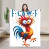 Warm Soft Blanket Girls Boys Picnic F-Caw-F Chicken Cartoon Bedding Throws Flannel Bedspread For Living Room Sofa Bed Cover