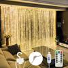 Cross-border LED Copper Curtain Lights: 3x3 with USB Remote, 8 Modes & Hooks for Christmas