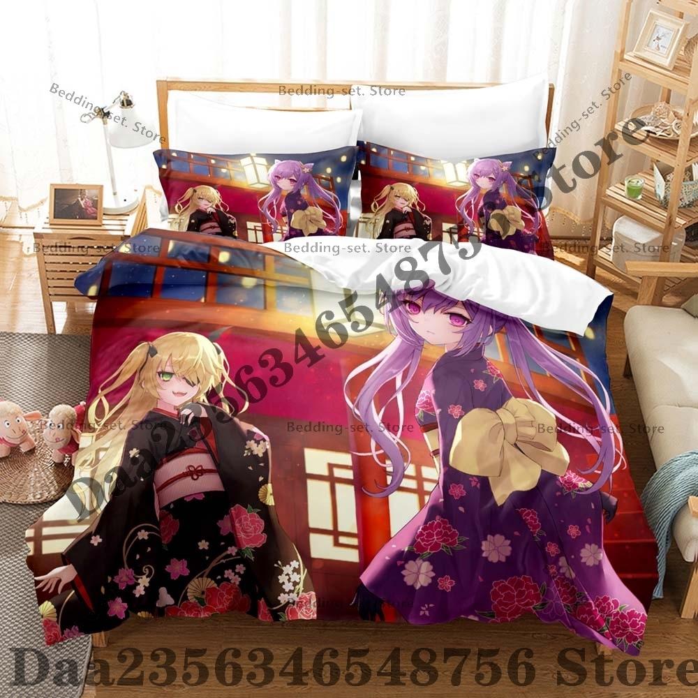 Anime Fischl 3Pcs Bedding Set 3D Print Duvet Cover Pillowcase Soft Bed Linen Single Twin Queen King Size Home Textile