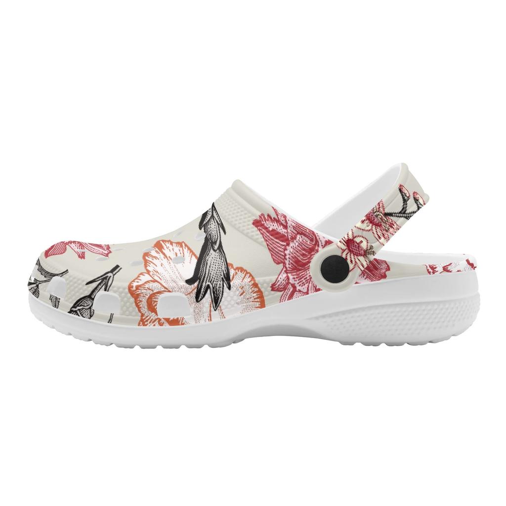 Women Men EVA Garden Clogs Bright Printed Flexible Soft Slip On Garden Shoes Beach Pool Bathroom Home Walking Shoes Home Use