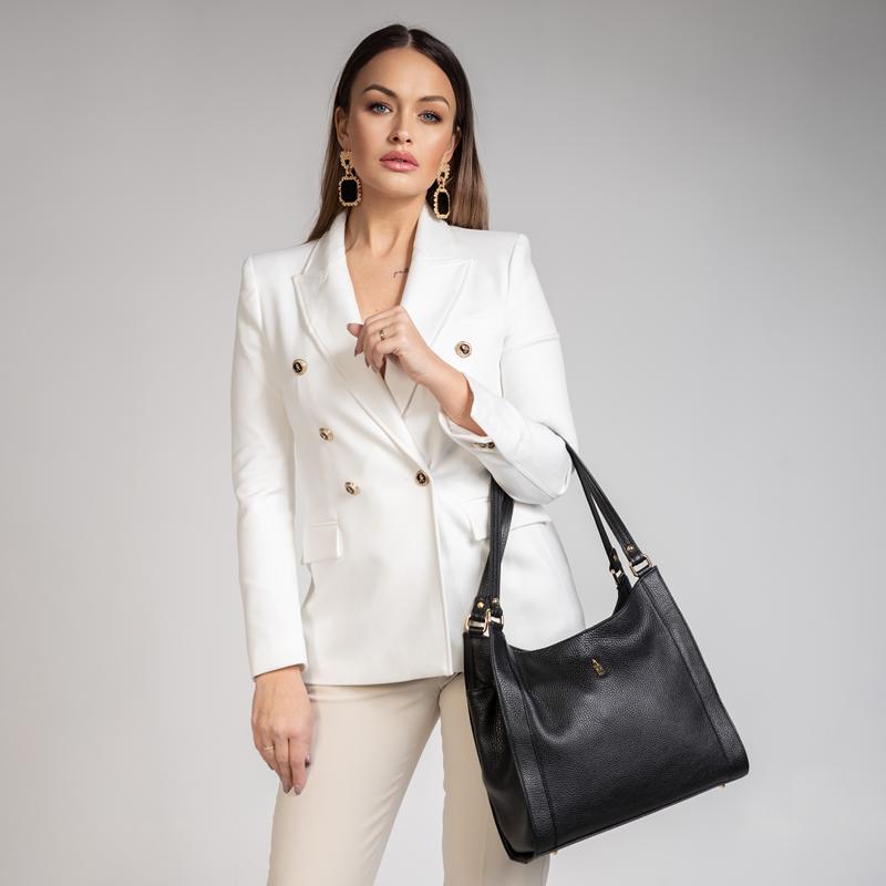 Sofia - sac à bandoulière classique noir en cuir